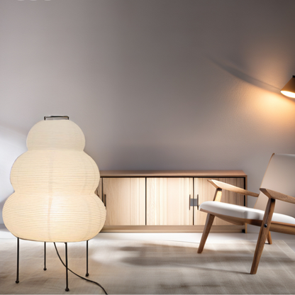 Zen vloerlamp met dimbare LED-licht en Japans geïnspireerd ontwerp