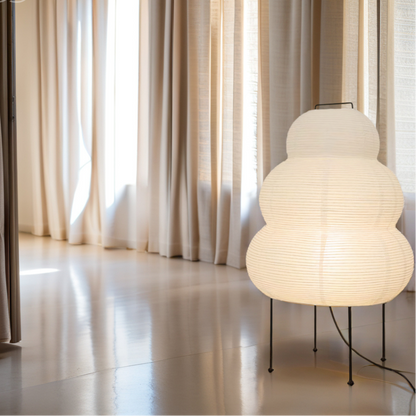 Zen vloerlamp met dimbare LED-licht en Japans geïnspireerd ontwerp
