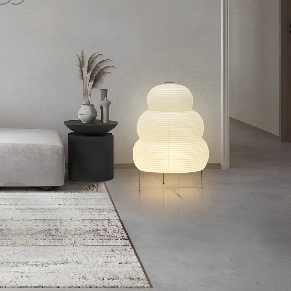Zen vloerlamp met dimbare LED-licht en Japans geïnspireerd ontwerp