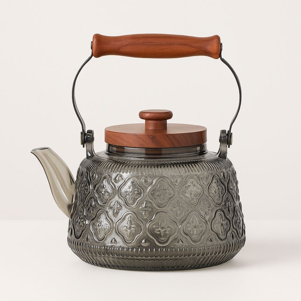 Zoie Glazen Theepot met Infuser Houten Handvat 1000ml
