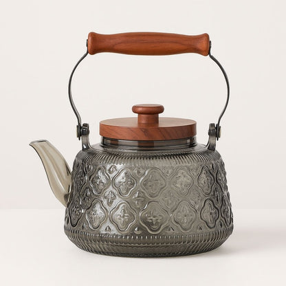 Zoie Glazen Theepot met Infuser Houten Handvat 1000ml