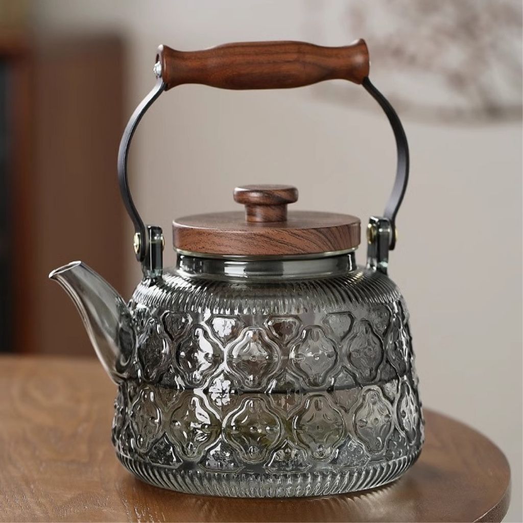 Zoie Glazen Theepot met Infuser Houten Handvat 1000ml