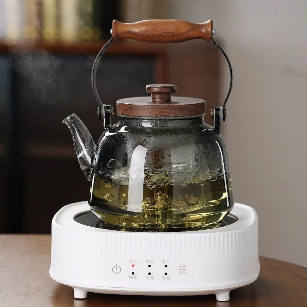 Zoie Glazen Theepot met Infuser Houten Handvat 1000ml