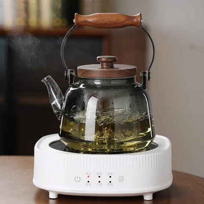 Zoie Glazen Theepot met Infuser Houten Handvat 1000ml