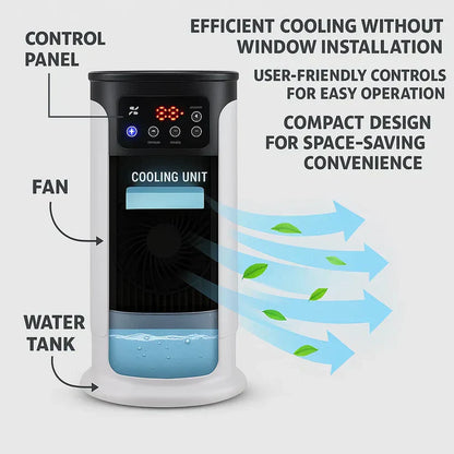 Compact Windowless Air Cooler with Cool Mist