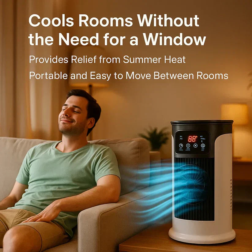 Compact Windowless Air Cooler with Cool Mist